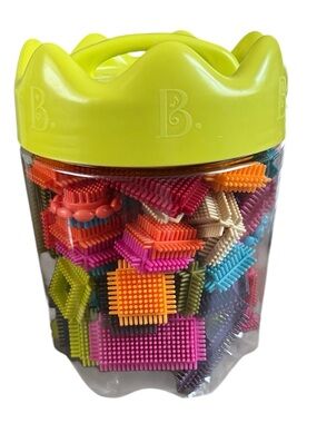 "Just B You" 66pc Bristle Blocks Lot of Colorful Stackable w/ Storage Canister